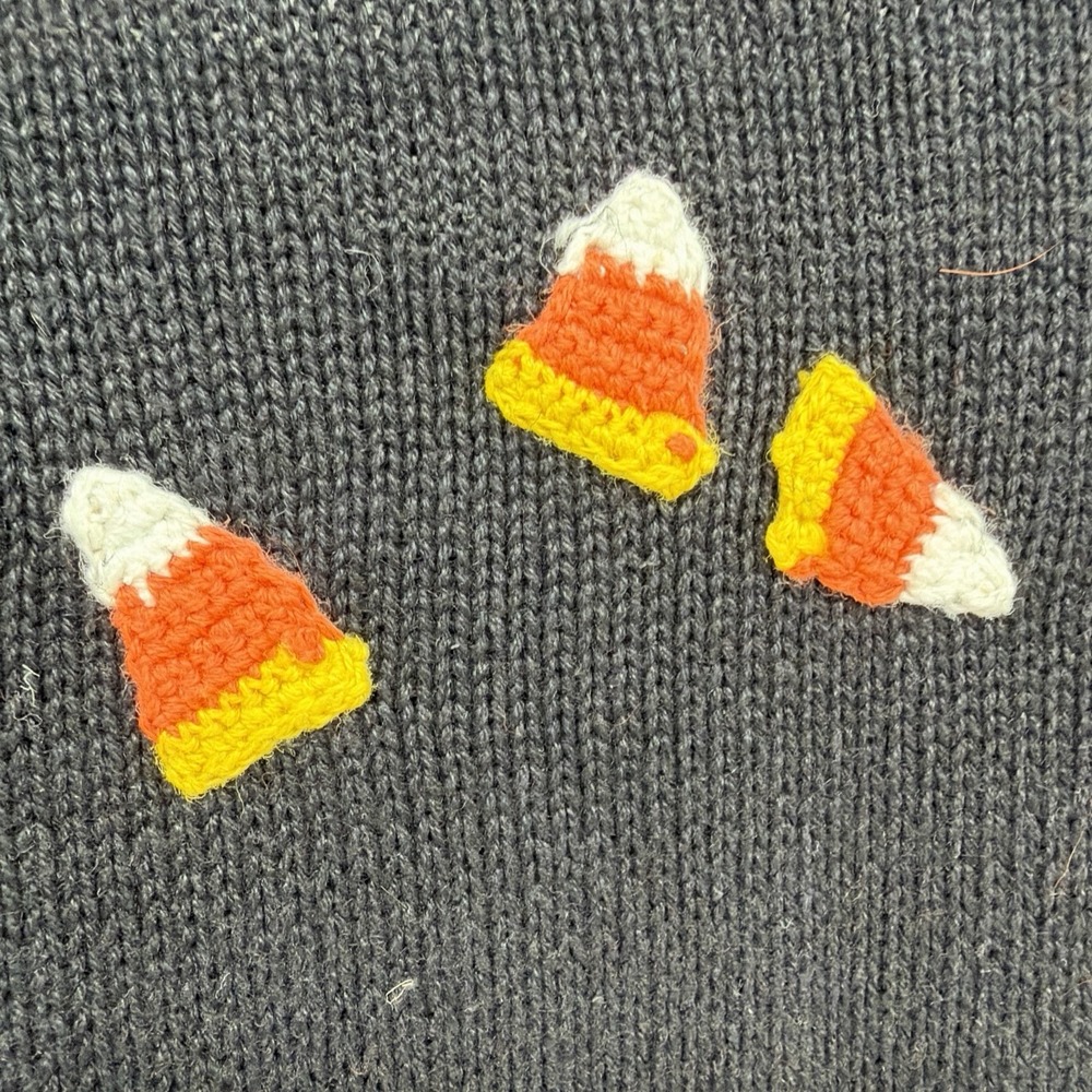 The Quacker Factory Sweater Women's Size 3X Black Pumpkin Candy Corn Halloween - Picture 5 of 8